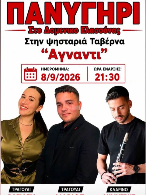 Αφίσα: Πανηγύρι στο Δομένικο Λάρισας