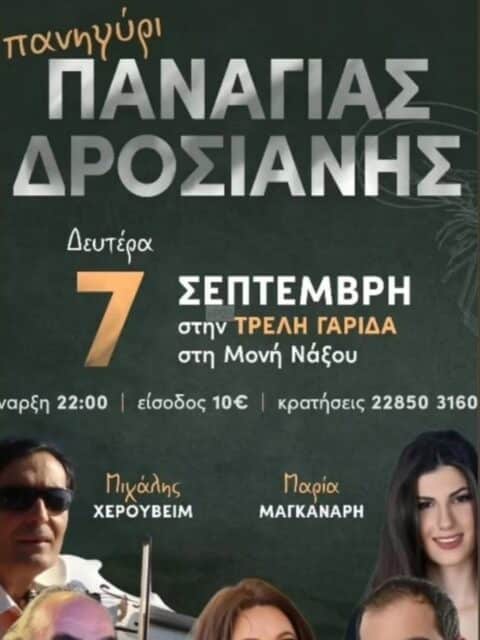 Αφίσα: Πανηγύρι στη Μονή Νάξου